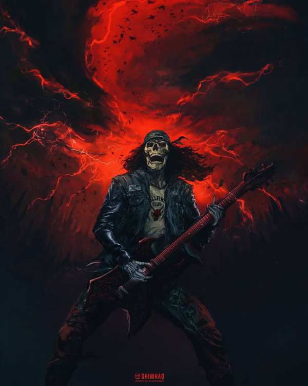 Hellfire Club Skeleton Shreds Guitar — phone wallpaper