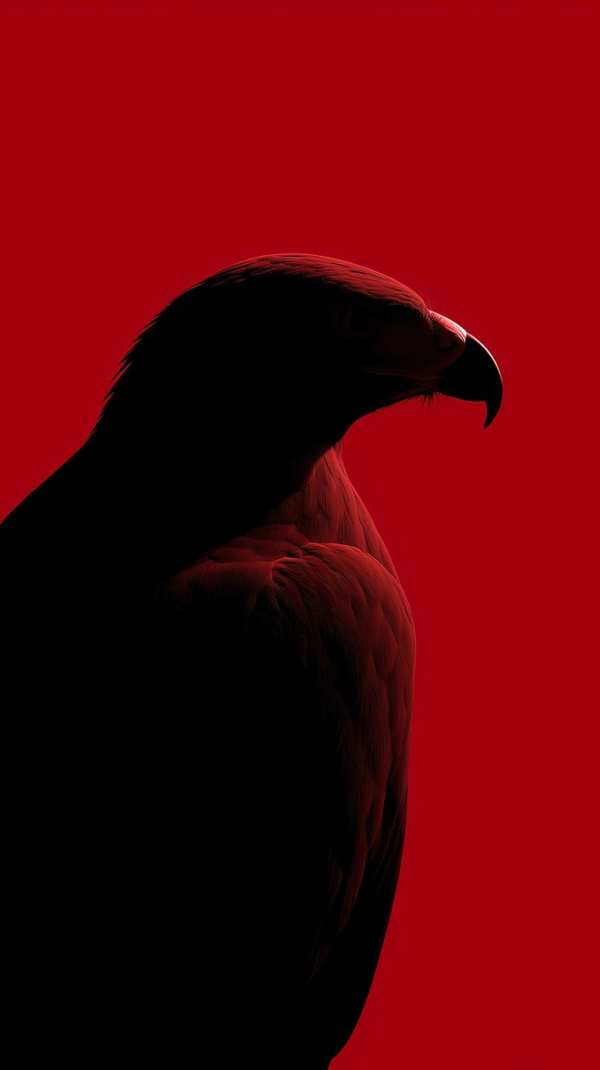 Powerful Eagle Crimson Glow — phone wallpaper