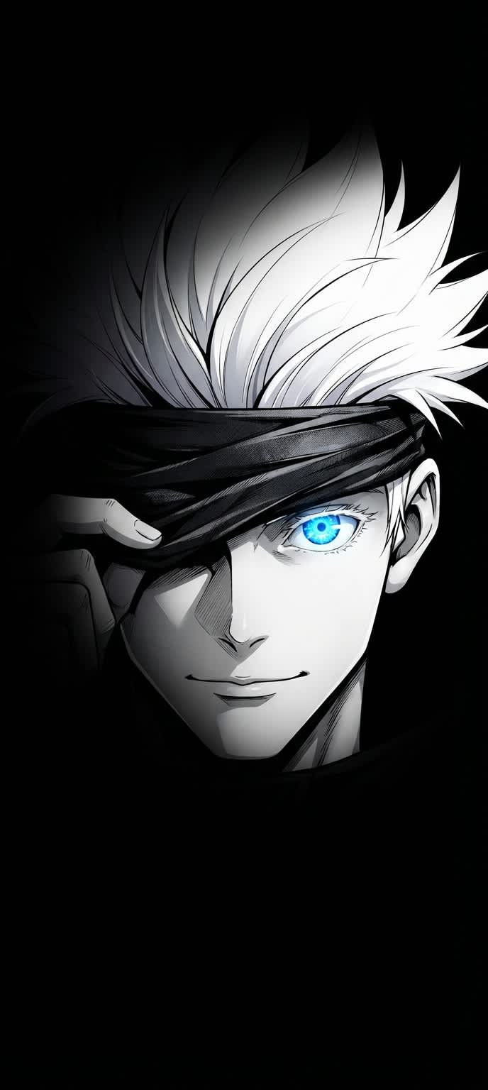 Gojo Satoru's Piercing Blue Eye — phone wallpaper preview