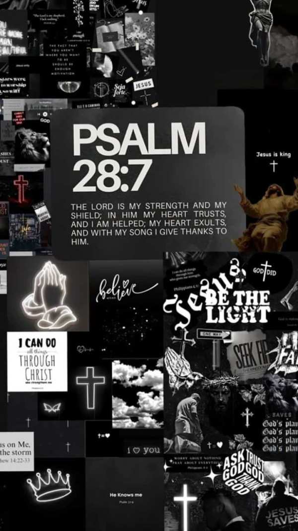 Divine Faith Black White Collage — phone wallpaper