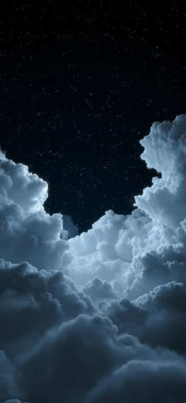 Celestial Clouds and Starlight — phone wallpaper