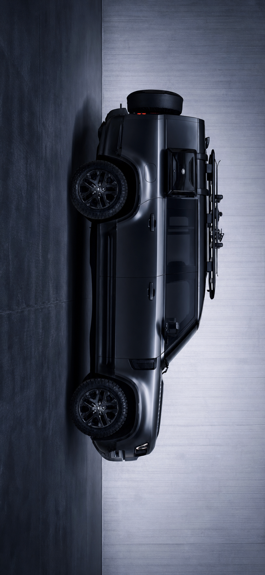 Sleek Black SUV Studio Shot — phone wallpaper preview