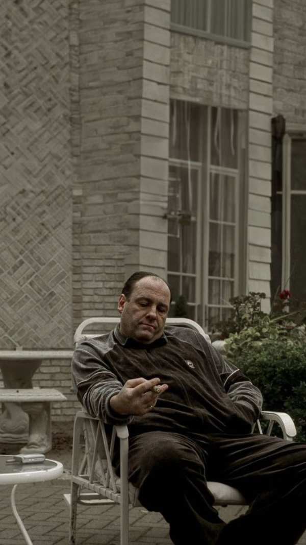 Tony Soprano's Pensive Cigar Moment — phone wallpaper