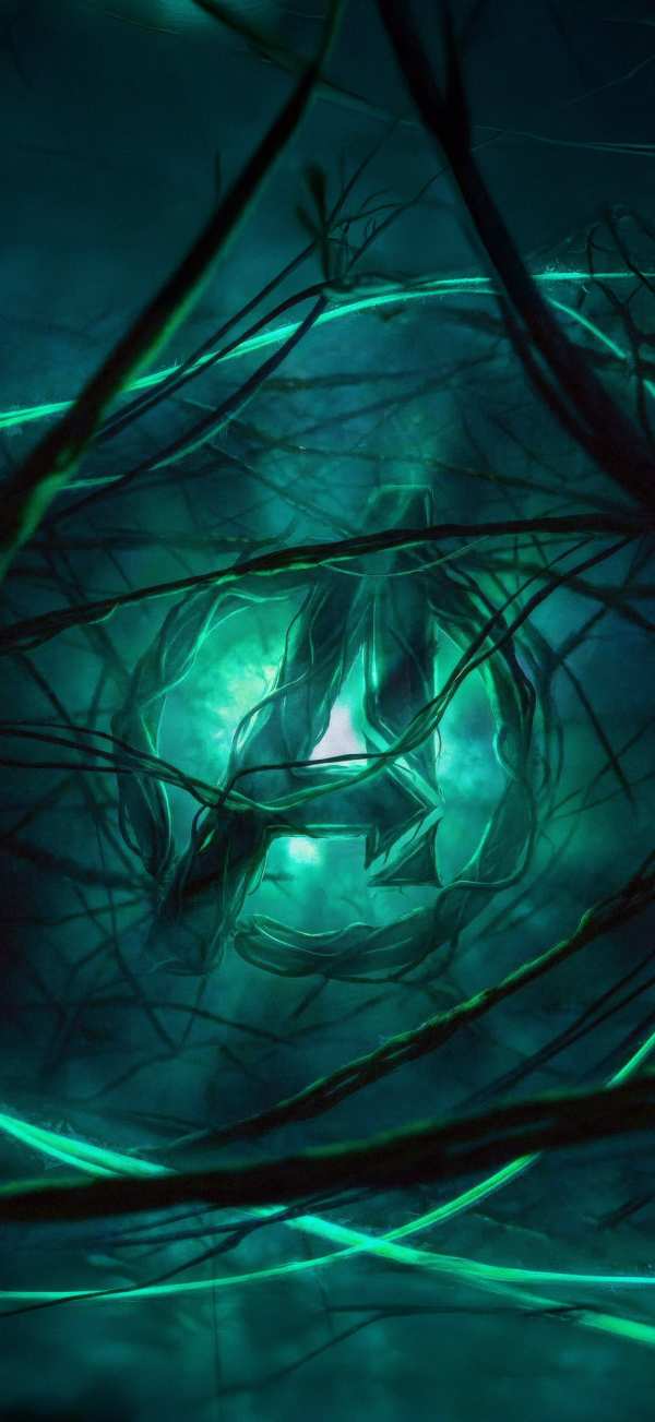 Enchanted A Amidst Tangled Roots — phone wallpaper