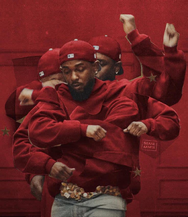 Dynamic Red Urban Collage — phone wallpaper preview