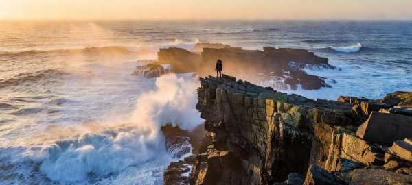 Golden Hour Ocean Cliff Vista — desktop wallpaper