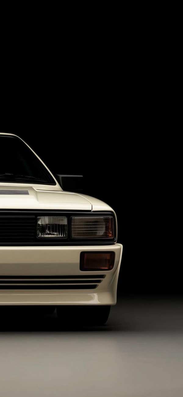 Classic White Rally Car Front — phone wallpaper