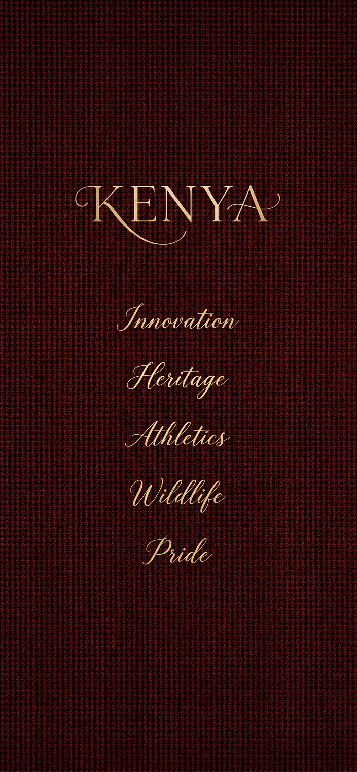 Kenya Golden Script Tribute — phone wallpaper preview