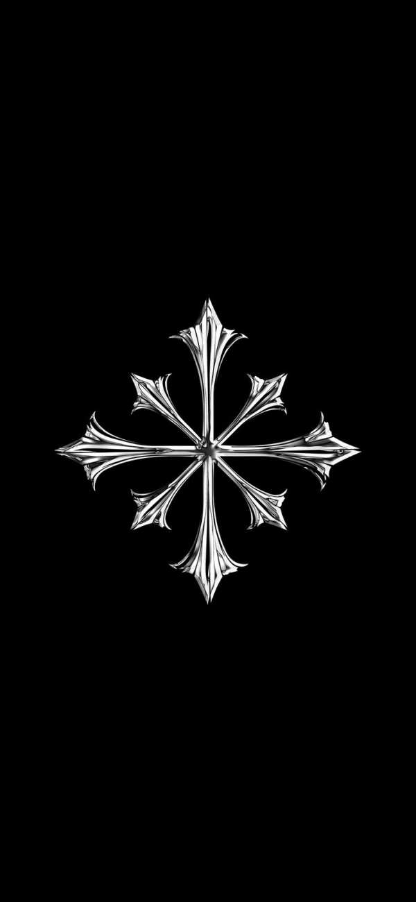 Metallic Eight-Pointed Star Emblem — phone wallpaper