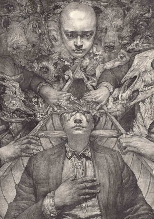 Shadowed Souls: Human and Animal — phone wallpaper