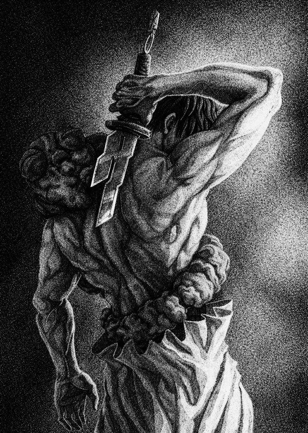 Gritty Warrior's Blade and Burden — phone wallpaper preview