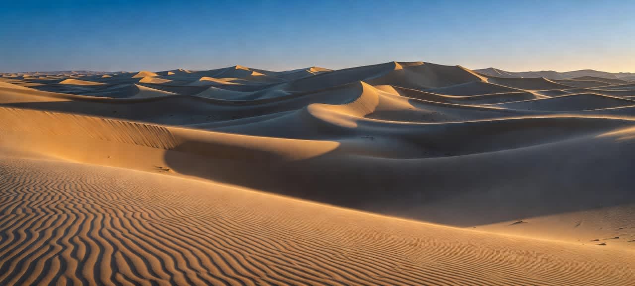 Desert Waves Under Blue Sky — desktop wallpaper preview