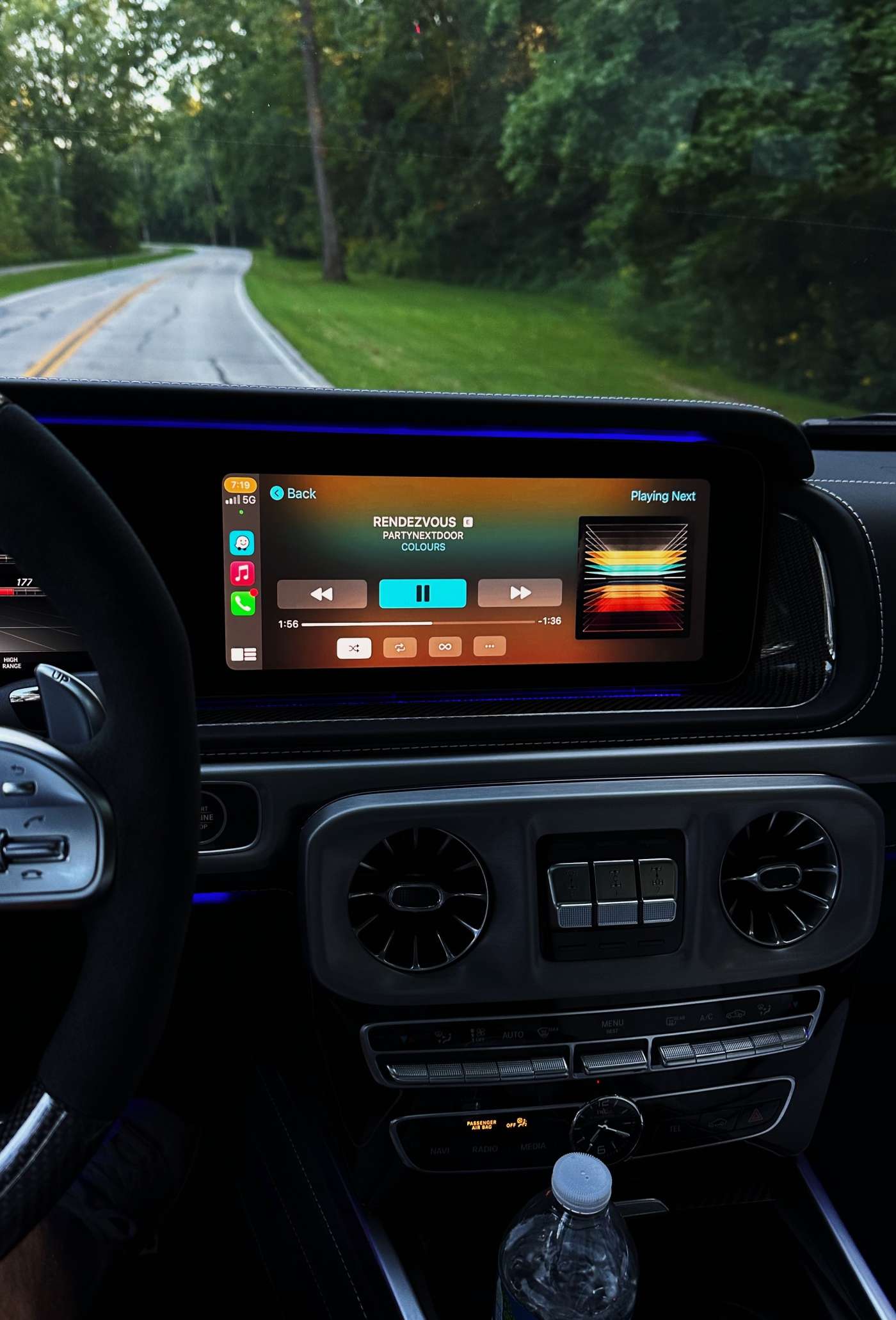 Modern Car Dashboard Road Trip — phone wallpaper preview