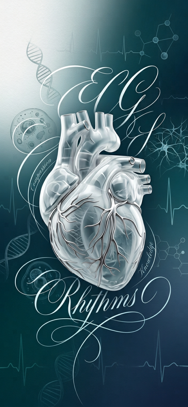 Transparent Heart ECG Rhythms — phone wallpaper