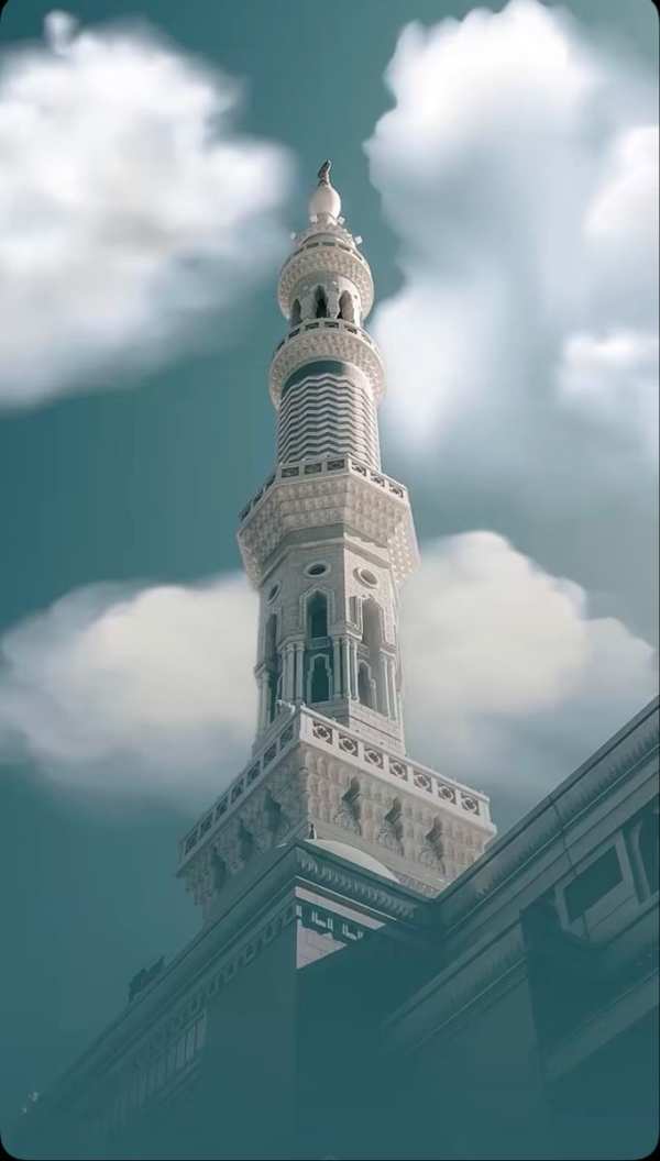 Majestic Minaret Against Teal Sky — phone wallpaper
