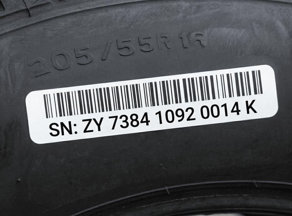 Vulcanization Barcode Label from MNARA Supplies