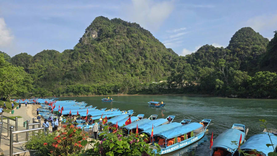 Bến thuyền Trung tâm Du lịch Phong Nha-Kẻ Bàng sẵn sàng đón khách đến tham quan, trải nghiệm - Ảnh: D.H
