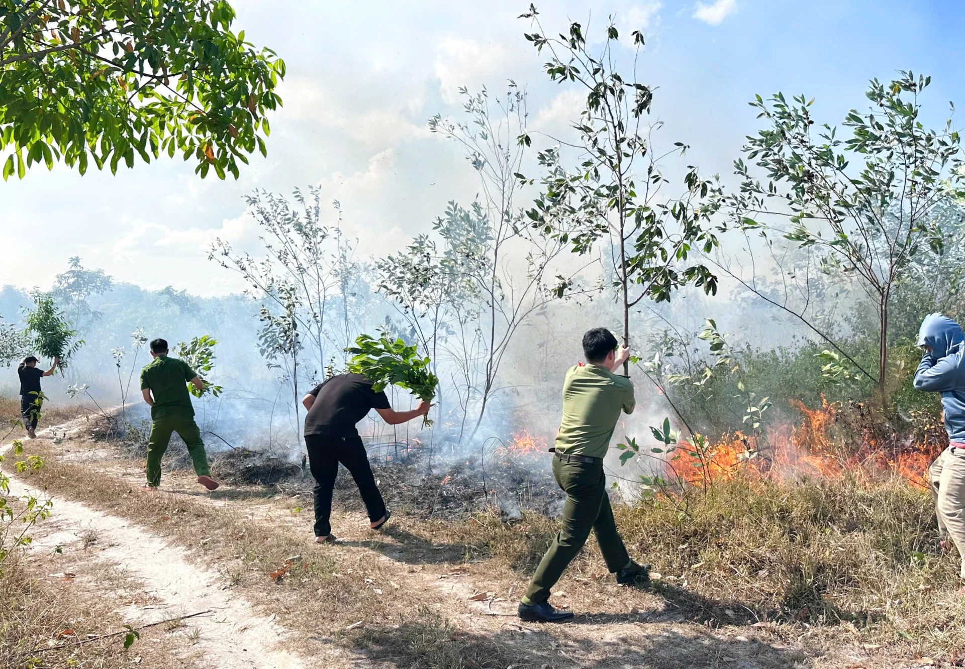 Phương châm “4 tại chỗ” được xã Nam Trạch phát huy hiệu quả trong công tác phòng cháy, chữa cháy rừng - Ảnh: P.V