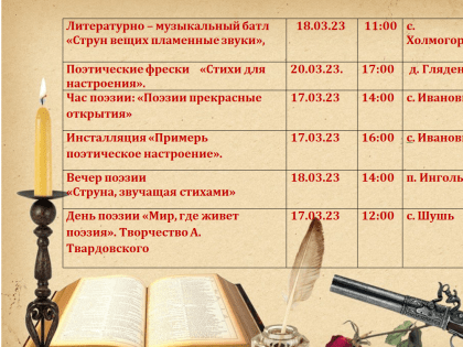 Библиотеки округа приглашают в мир, где живет поэзия