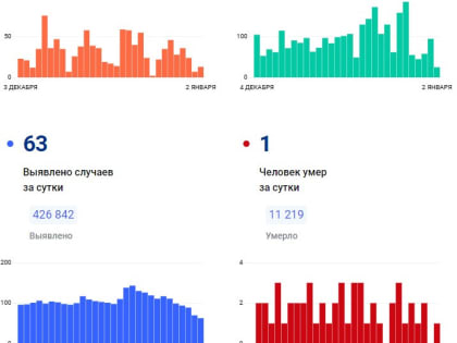 За сутки коронавирусом заболели 63 красноярца, умер 1 житель края