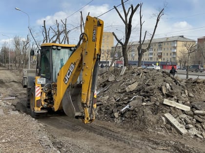 Началось благоустройство нового променада на пр. им. газеты "Красноярский рабочий"