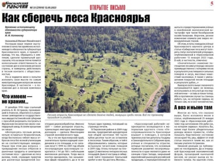 Глава минлесхоза края ответил на публикацию "Как сберечь леса Красноярья"