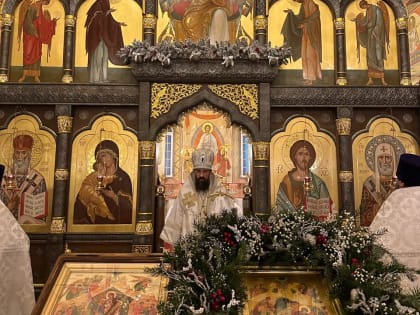 В праздник Собора Пресвятой Богородицы епископ Агафангел совершил Литургию в храме новомучеников и исповедников Церкви Русской города Норильска