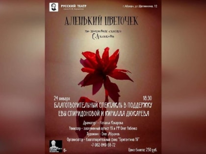 Жителей Минусинска и Абакана приглашают на благотворительный спектакль в поддержку Спиридоновой Евы и Дюкарева Кирилла