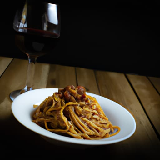 Red Wine Spaghetti with Tomato and Garlic Sauce