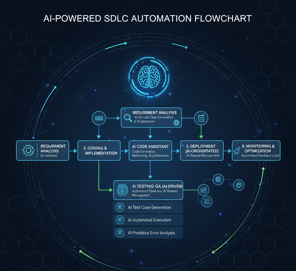  Flowchart of SDLC automation using AI tools.