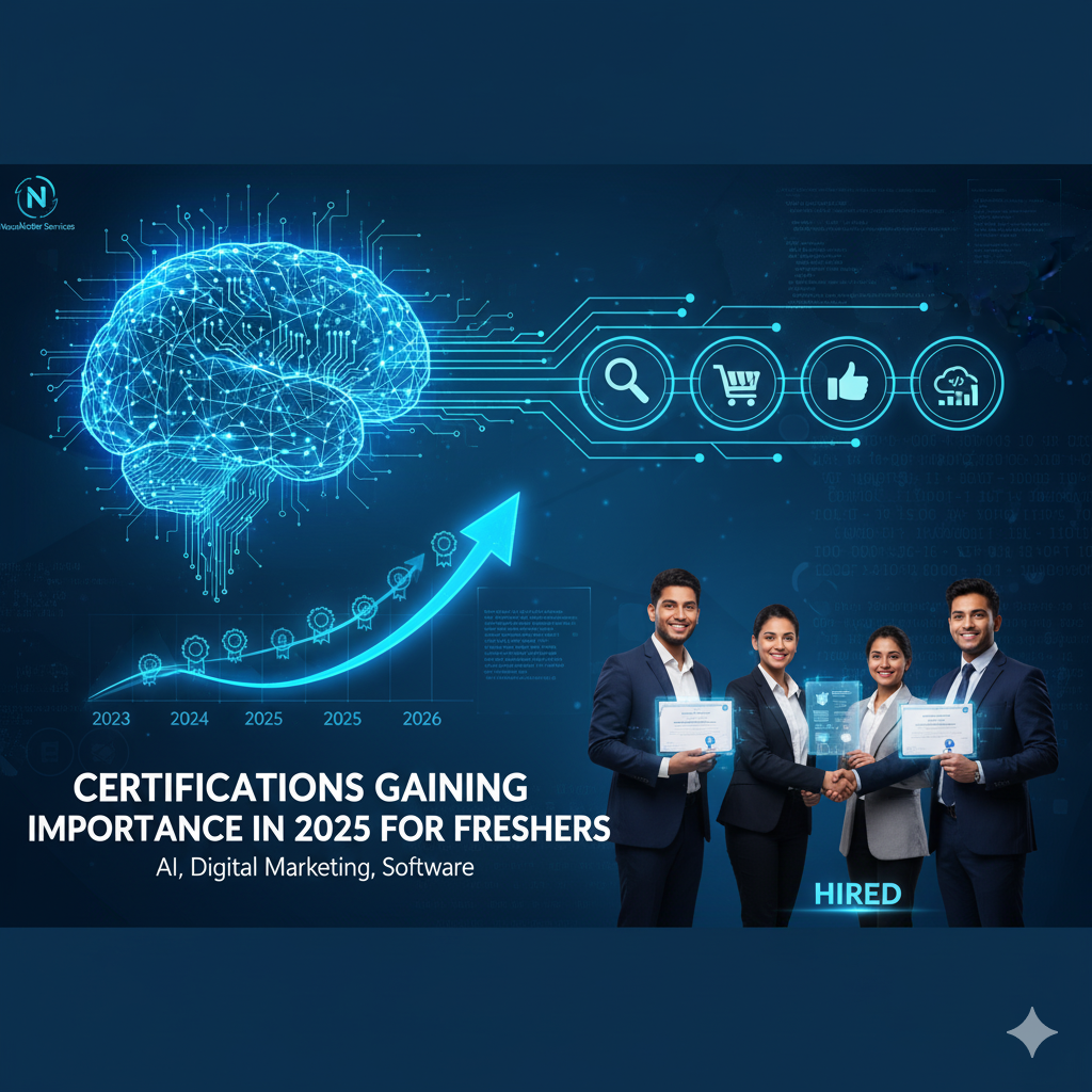 Certifications Gaining Importance in 2025 for Freshers (AI, Digital Marketing, Software)