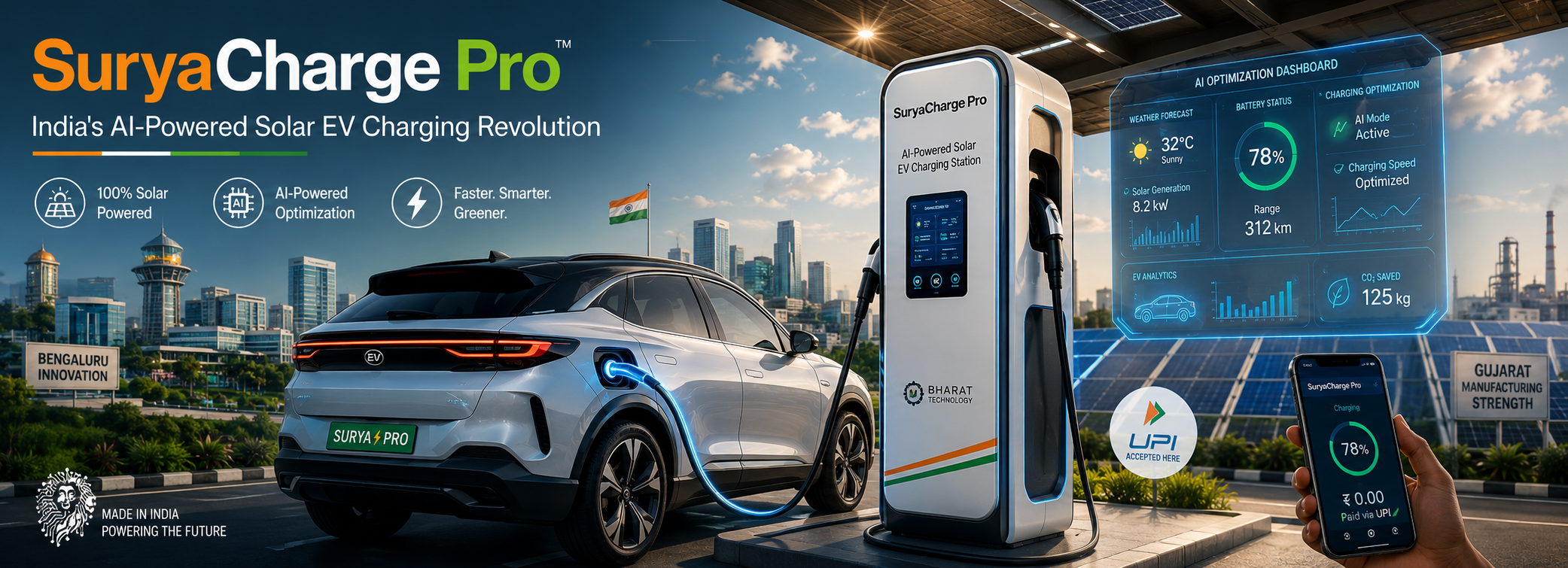 India’s New Tech Sensation: SuryaCharge Pro – The Fun, Fast & Future-Ready AI Solar EV Charger!