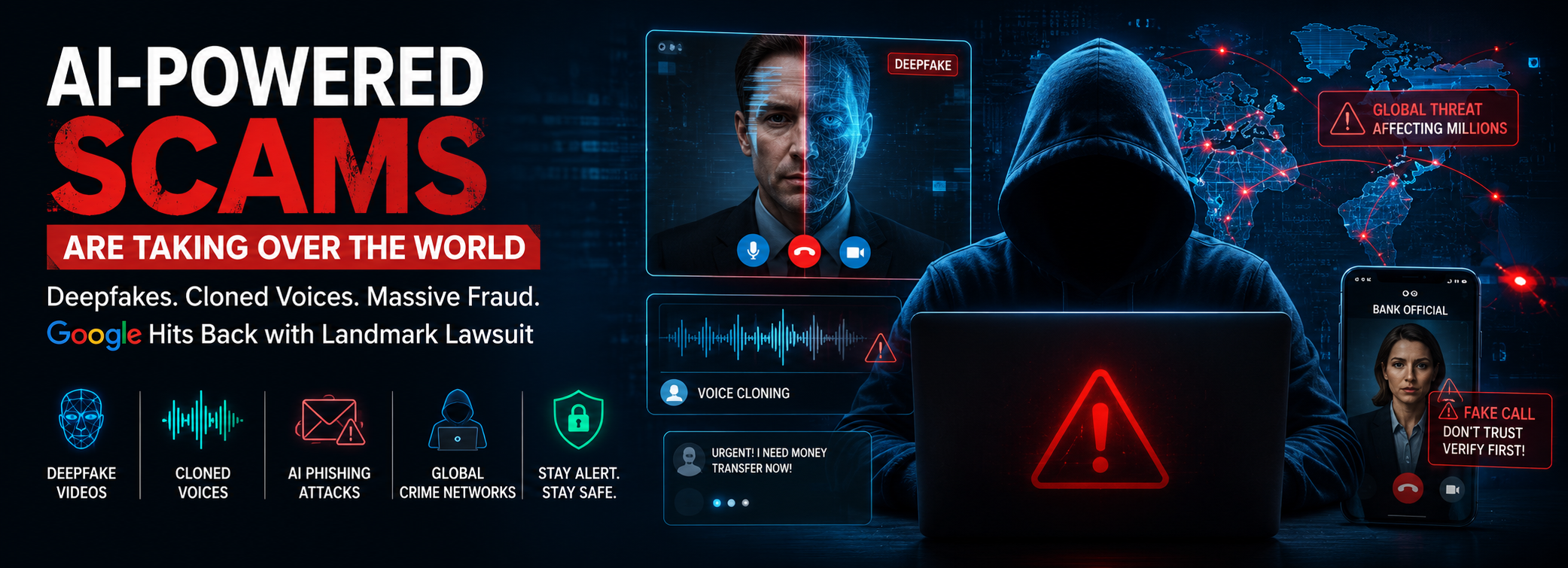AI Scams Go Global: Criminal Networks Using Deepfakes and Voice Cloning to Steal Millions