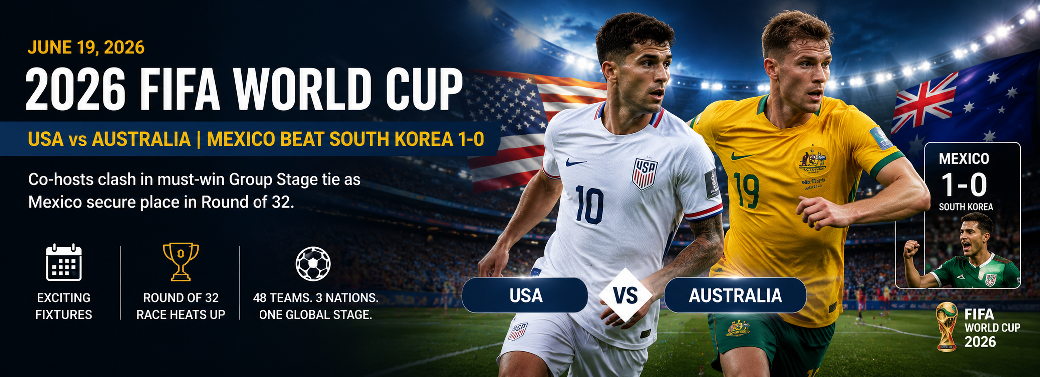 2026 FIFA World Cup: USA vs Australia Preview as Mexico Advance to Round of 32