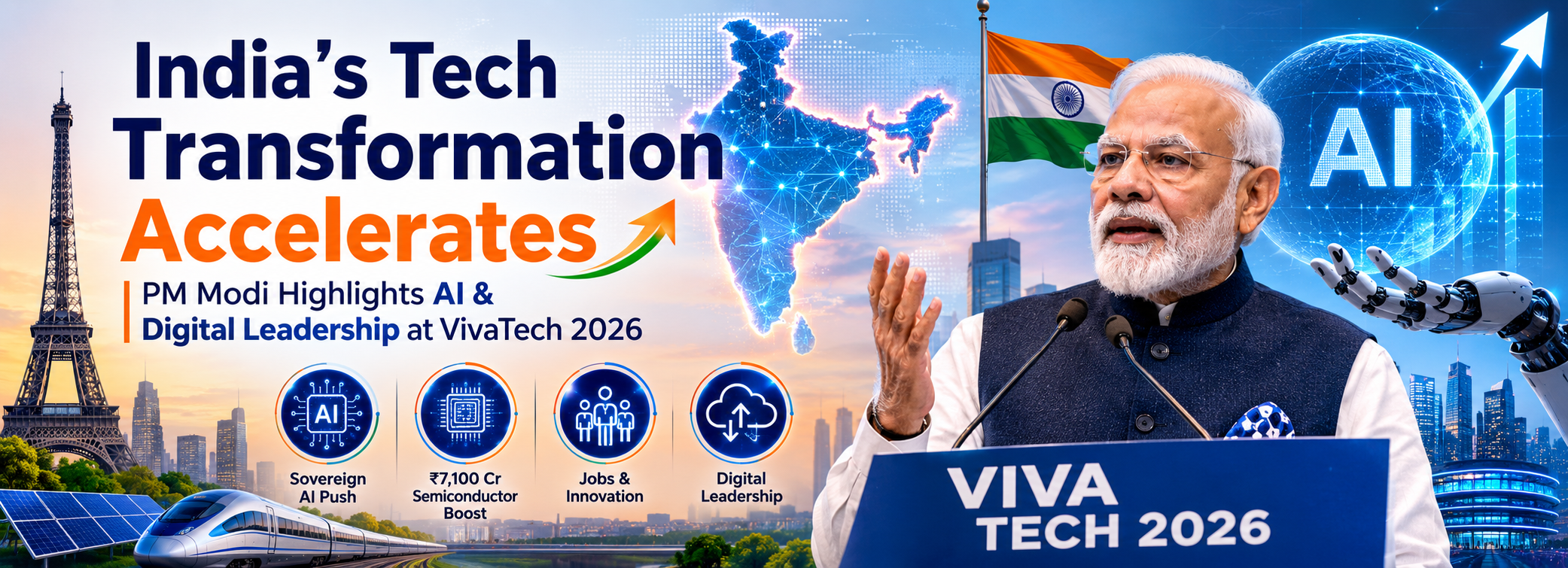 India’s Tech Transformation Accelerates: PM Modi Highlights AI & Digital Leadership at VivaTech 2026