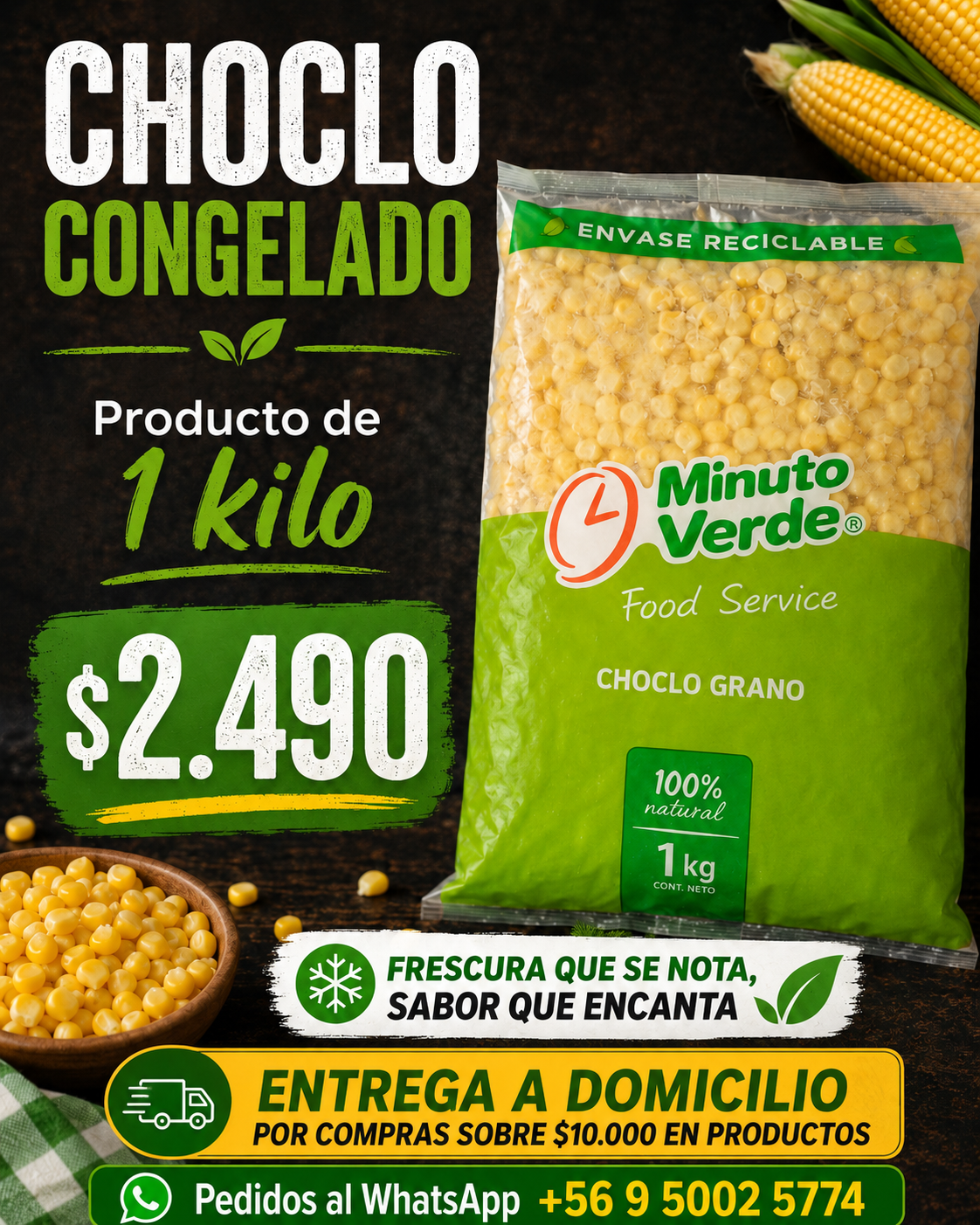 Choclo congelado