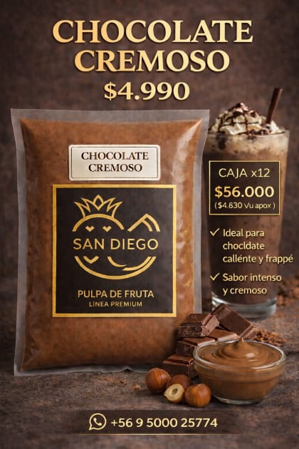 Pulpa chocolate cremoso