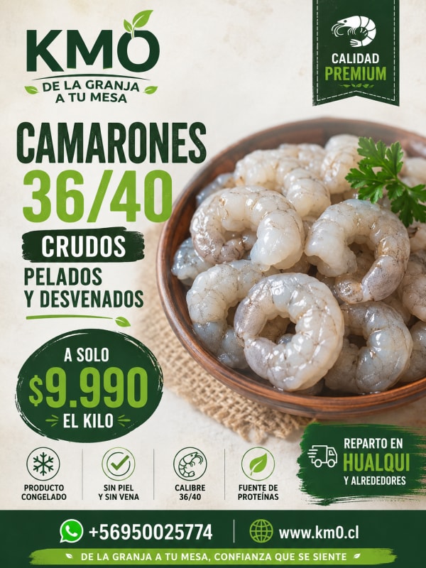 Camarones crudos 36/40