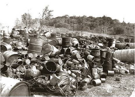 Wastes generated from manufacturing were often dumped into swamps or depressions.