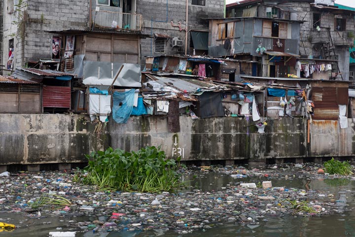 Water pollution Pasig River in the Philippines