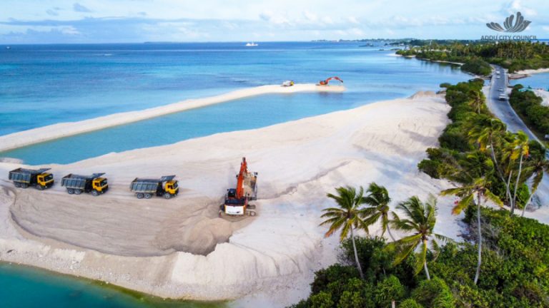 land reclamation project in the southern city of Addu