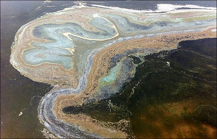 A spot with a pungent rotting smell was detected near Maksimikha village in the Barguzin district of Buryatia, and Barguzin Bay.