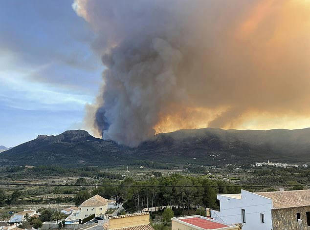 The fire started near Tarbena in the Valencia region as temperatures reached 30 degrees Celsius, unusually high for this season, April, 2024.