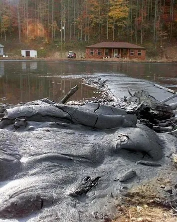 Coal sludge within Martin county after the rupture
