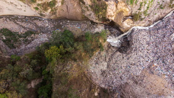 Guatemala's largest landfill in the Las Vacas River basin, which flows into the Motagua River, March 21, 2023.