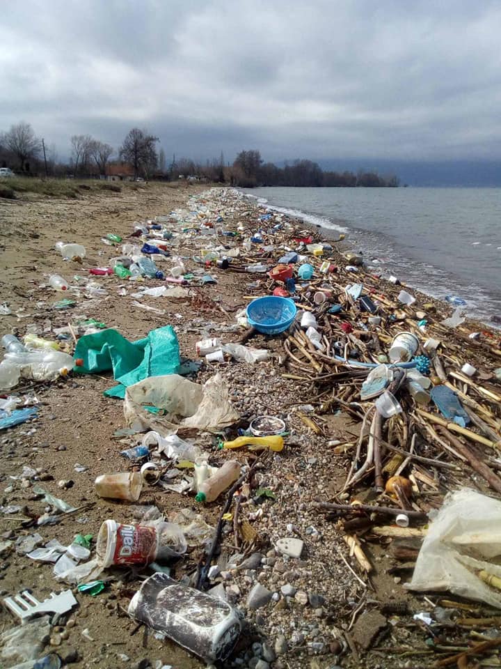 Waste from Albania buried the shore of Lake Ohrid