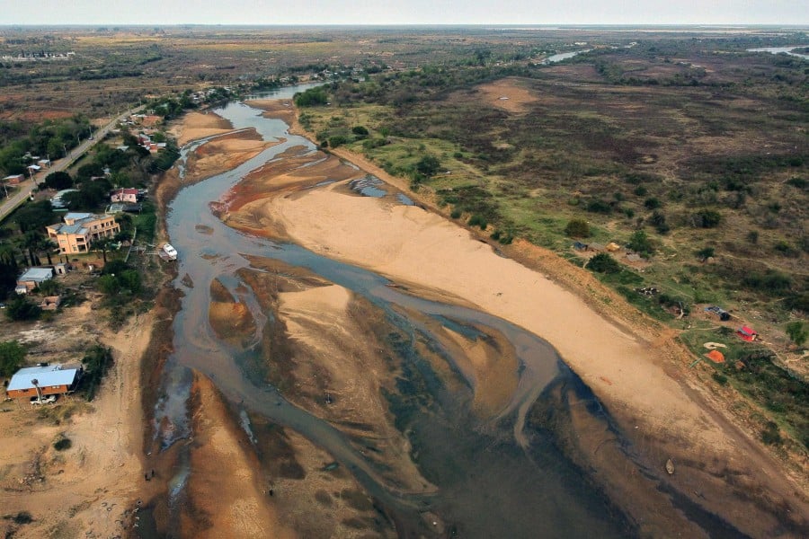 Drying up of the Parana River, South America