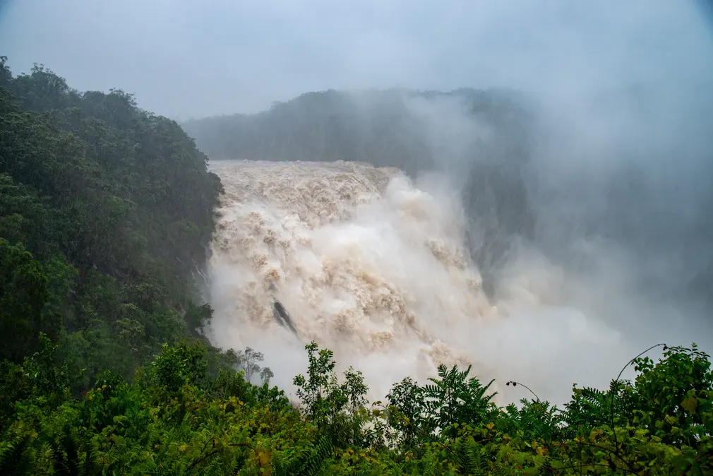 A raging Barron Falls at Kuranda, near Cairns, on 17 December.