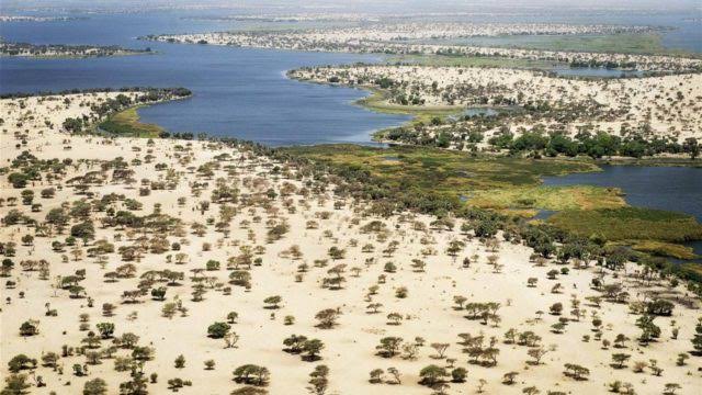 Reduction of water level in Lake Chad