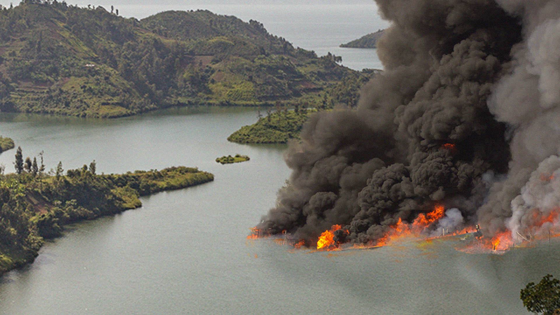Methane emissions in the Lake Kivu, Central Africa